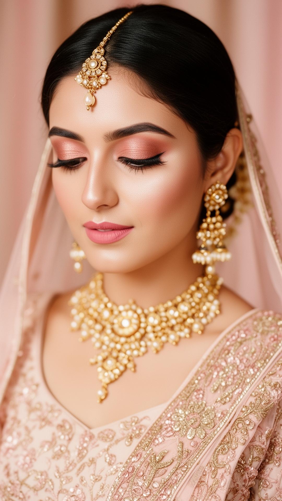 Soft-glam bridal makeup look by Pinky Makeover Studio in Raipur